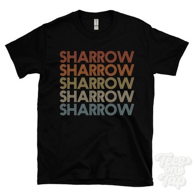 SHARROW REPEAT RETRO STYLE T-SHIRT Herren & Damen UK Ortsname Geschenk