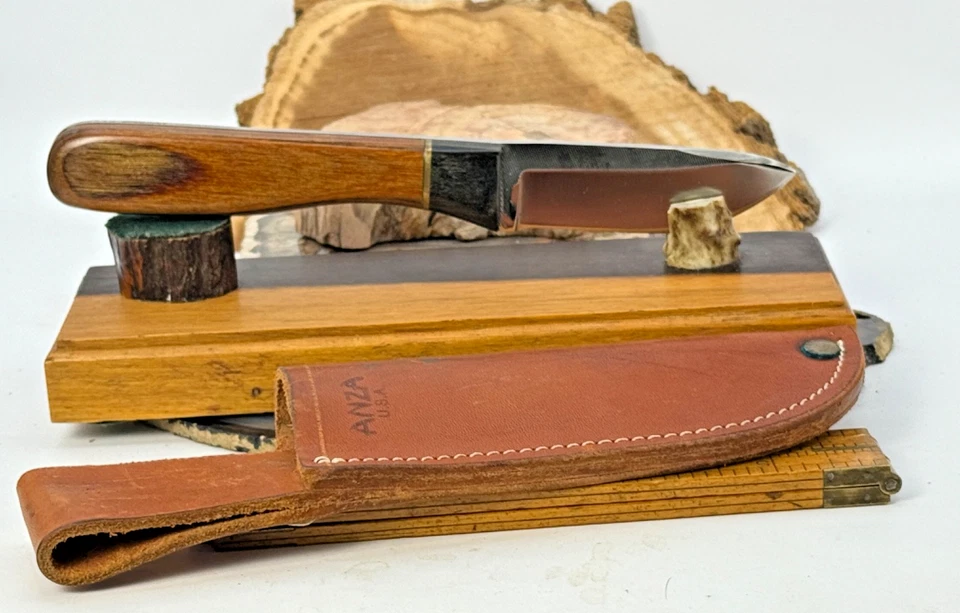 Anza USA Fixed Blade Knife “96” File 3.5” Carbon File Blade w/ Sheath--2571.25 - Image 2 of 4