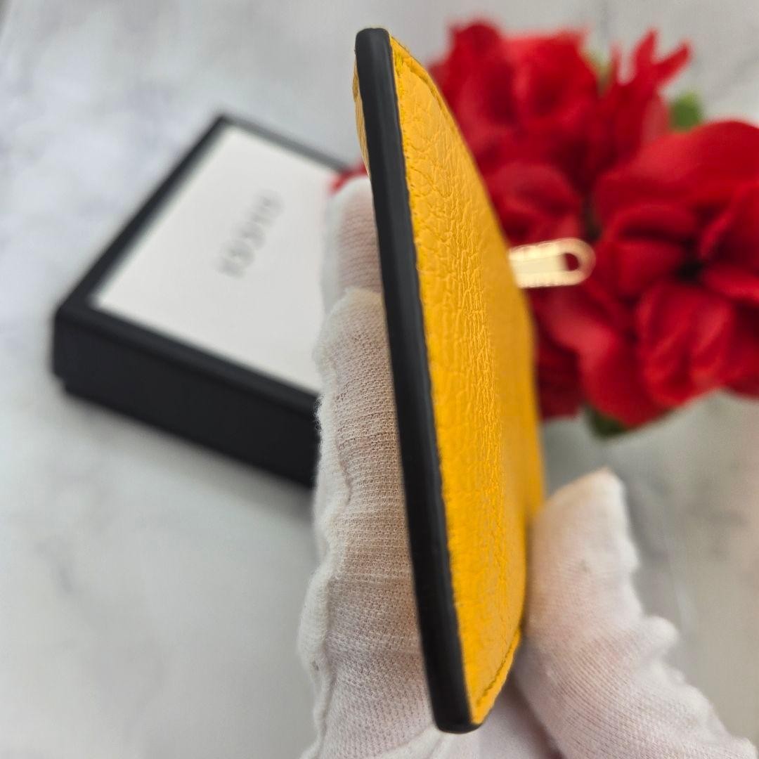 Gucci Fragment Case Coin Purse 7x14cm Leather Yellow Near Mint No Accessories thumbnail 8