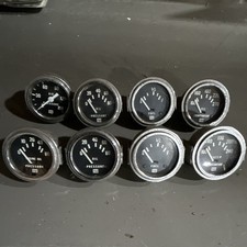 Vintage Stewart Wagner Gauge Lot Of 8 Oil Presssure Water Temperature Fuel Level