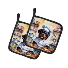 Caroline's Treasures Rottweiler The Chef Pair of Potholders DAC6316PTHD