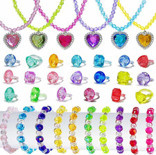 36 PCS Princess Play Jewelry Set for Little Girls - Necklaces, Bracelets, Rings