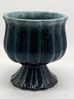 Hull Pottery F88 Green Drip Glaze Ribbed Pedestal Planter Vintage