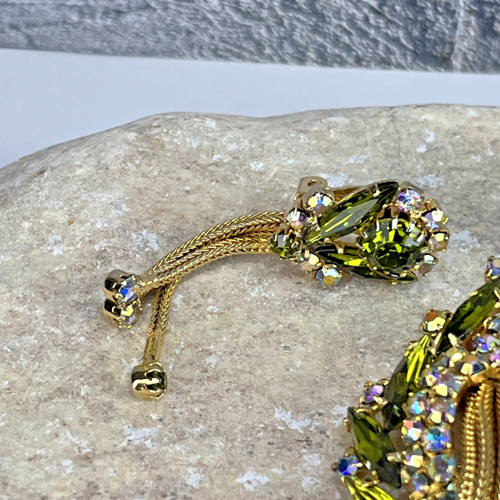 Unsigned Hobe Vtg Rhinestone Waterfall Jellyfish … - image 10