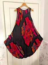 Colourful bohemian style tank dress with abstract print, rayon, summer dress