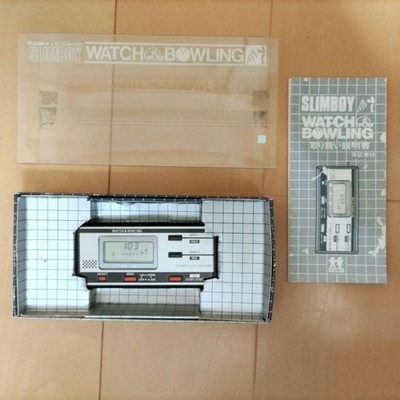 TOMY Slimboy Watch & Bowling LSI Handheld-Spiel schwarz weiß getestet Japan