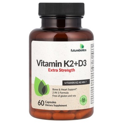 Vitamin K2 + D3, Extra Strength, 60 Capsules