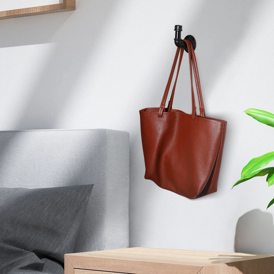 Paquete de 6 ganchos para toallas de baño para colgar porta toallas de tubo industrial vintage... Foto 4 de 4