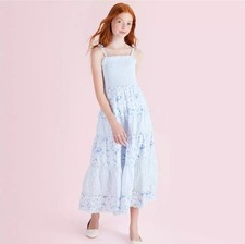 LoveShackFancy x Target Girls Budding Florals Tiered Maxi Dress Blue NWT 12