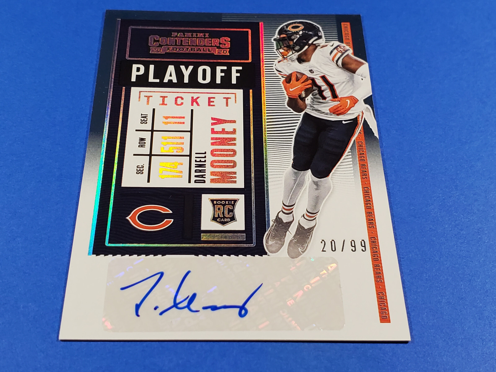 2020 PANINI CONTENDERS DARNELL MOONEY ROOKIE PLAYOFF TICKET AUTO SIGNATURE #/99