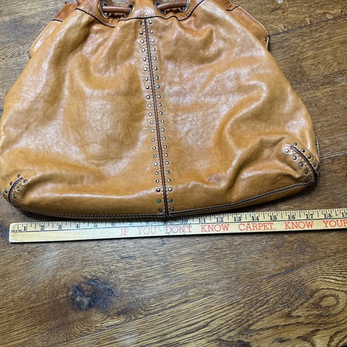 Michael Kors Bolso de Mano Cartera Bolso de Mano Vintage Cuero Tachonado Hombro Marrón Leer - Imagen 14 de 15