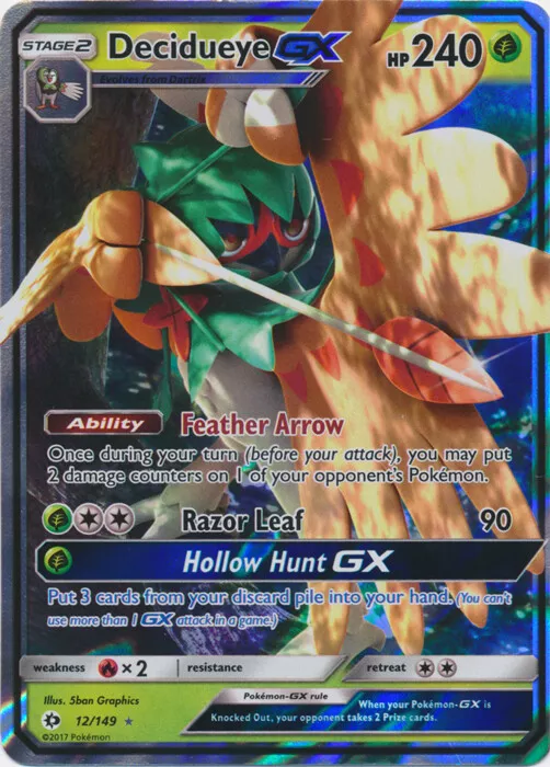 015 Carta Pokemon Decidueye GX Ingles