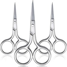 3 Pack Small Nose Scissors Facial Hair Trimming Mini Beauty for Eyebrows, Nose,