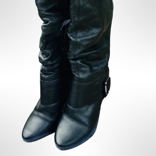 Botas de cuero negras Dune London hasta la rodilla tacón de aguja Reino Unido 3 UE 36 - Imagen 7 de 19