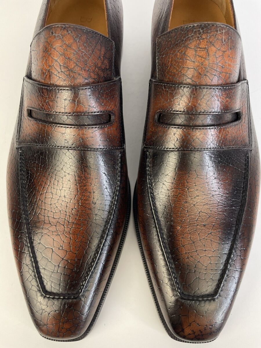Berluti Andy Brown Cracked Leather Men's Loafer Size 10.5/US Berluti Andy Brown Cracked Leather Men's Loafer Size 10.5/US