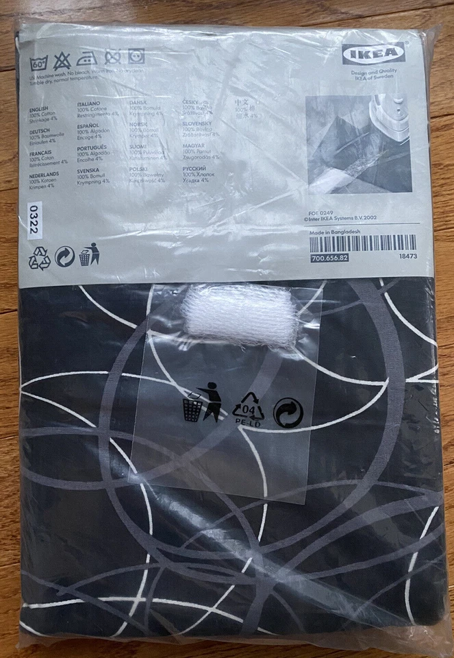 Cortinas cortinas Ikea Vinde nuevas diseñadas por Kazuyo Nomura. "Negro con blanco 57x118""" Foto 4 de 4