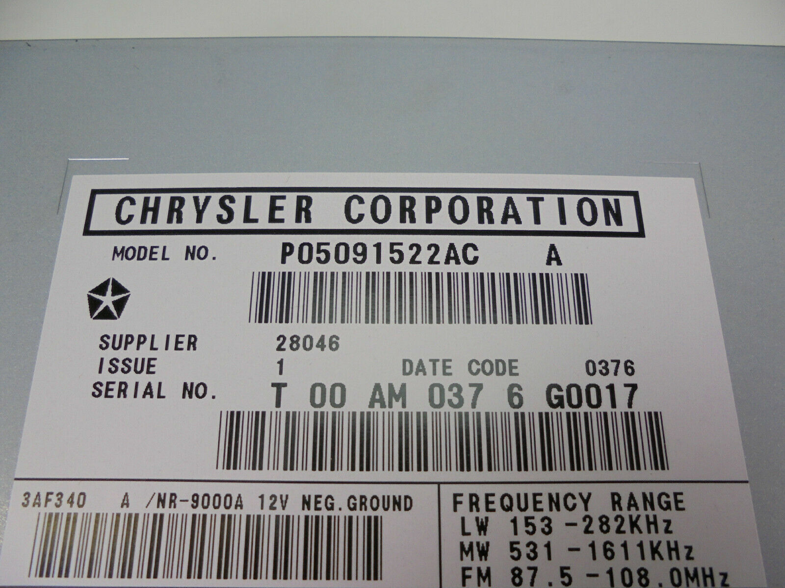 Navigaton Radio - Chrysler PT Cruiser 300C Jeep Cherokee - 05091522AC