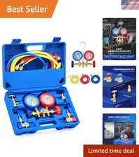 AC Gauges, AC Manifold Gauge Set for R134a R12 R22 R502, 3 Way Automotive AC ...