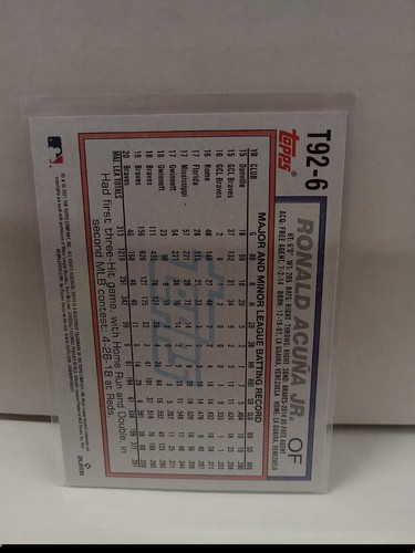 2021 Topps Update 1992 Redux Ronald Acuña Jr. #T92-6 Atlanta Braves - Picture 2 of 2