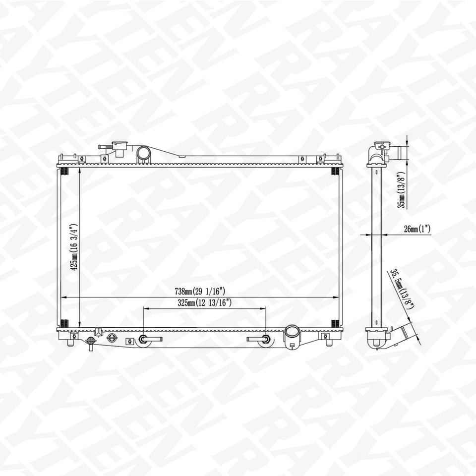 Radiador de aluminio CU1305 apto para Lexus SC300 1992-1996 Foto 2 de 4