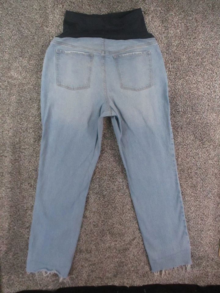 Old Navy Maternity Jeans Womens 14L LONG Blue Denim Pull Up Secret Belly 34x30 - Image 4 of 4