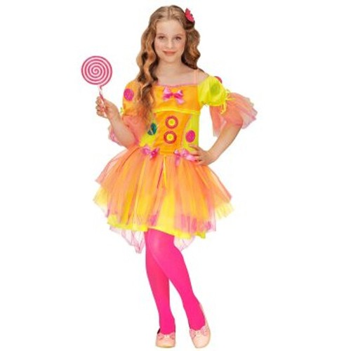 VESTITO CARNEVALE LOLLIPOP NEON FANTASY GIRL LECCALECCA BAMBINA 5/7 ANNI  WIDMANN | eBay