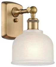 INNOVATIONS LIGHTING BALLSTON WALL SCONCE IN BRUSHED BRASS WHITE GLASS 516-1W-BB