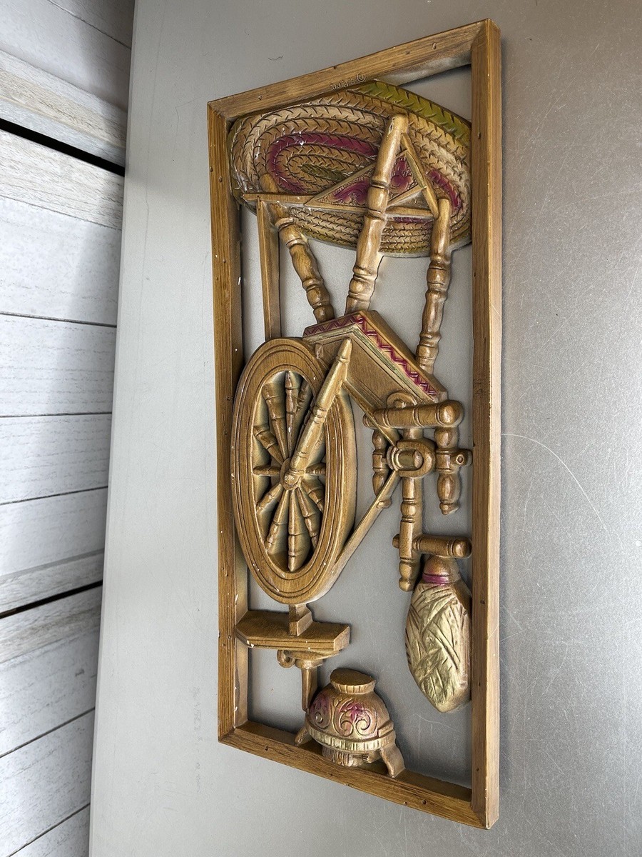 60s Vintage Burwood Products Company Wooden Wall Hanging