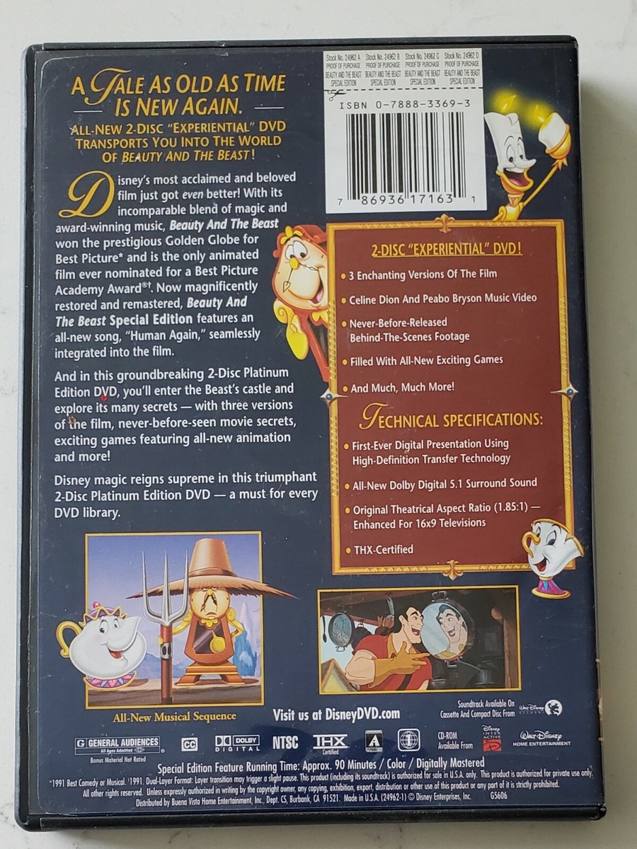 BEAUTY AND THE BEAST ☆ DVD 2002 2-Disc Set ☆ Special