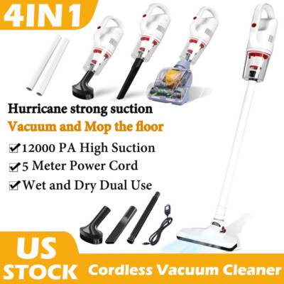 Cordless Stick Vacuum, 12KPa Lightweight Vacuum Cleaner with 120W Power Suction