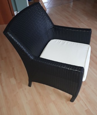 Sessel Korbsessel Lounge Rio Atlas Schwarz Gartenmobel Wintergarten Wetterfest Ebay