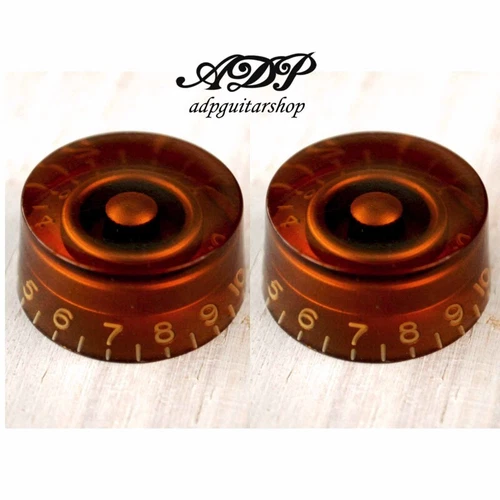 2 Knobs Speed Plexi Foundation Amber Inch Size 24 Splines Shaft Style Gibson LP