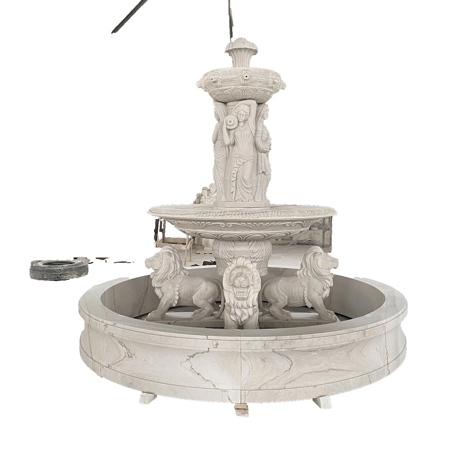 Fuentes al aire libre Blanco Mármol