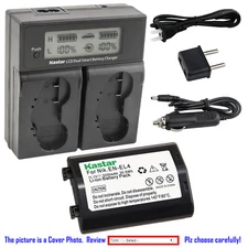 Kastar Battery LCD Dual Fast Charger for Nikon EN-EL4a MH-22 & Nikon Camera D2Xs