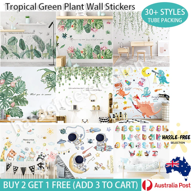 Tropical Green Leaves Wall Removable Vinyl Stickers Decor Decal Kids Nursery Art - image 1 of 4