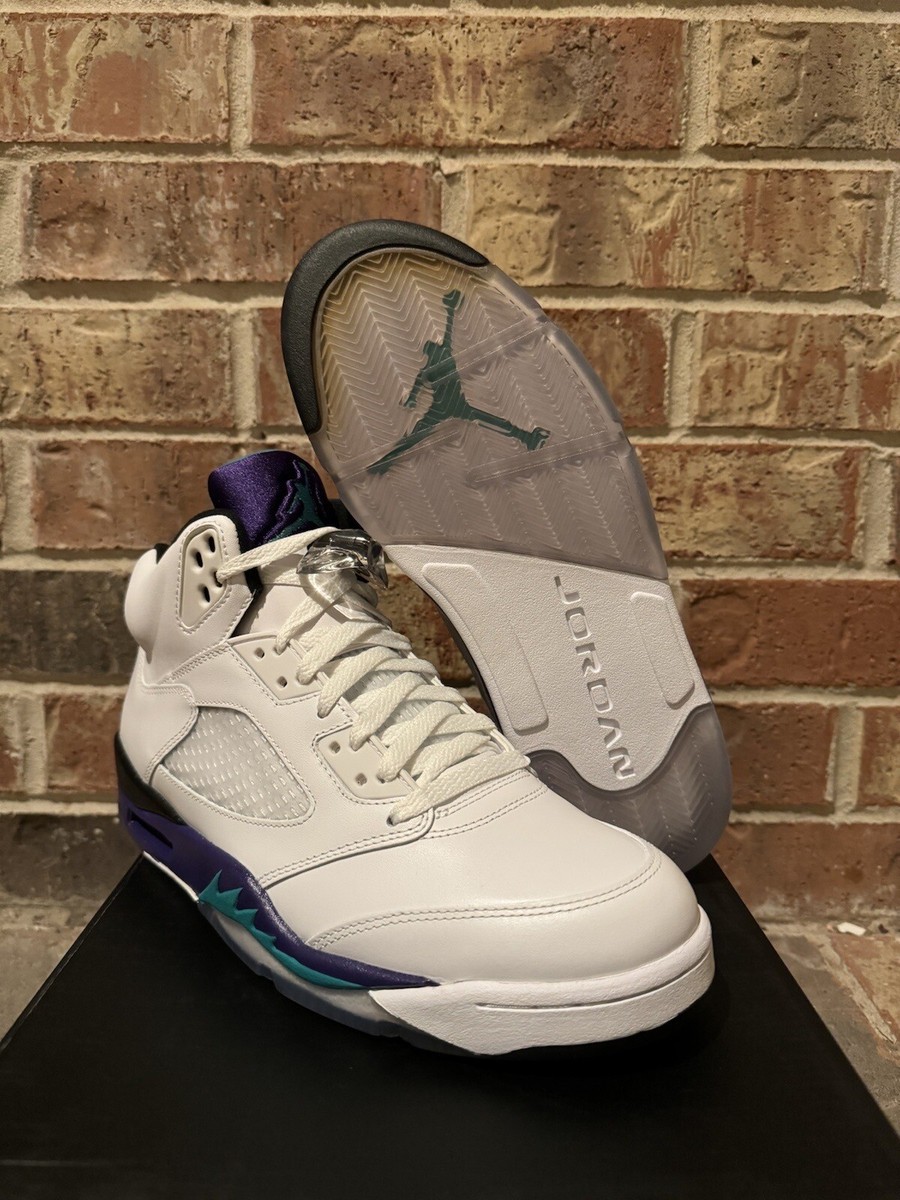 New 9.5 Nike Air Jordan 5 Grape White Emerald 2013 Retro OG New 9.5 Nike Air Jordan 5 Grape White Emerald 2013 Retro OG