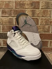 New 9.5 Nike Air Jordan 5 Grape White Emerald 2013 Retro OG 136027-108 Men
