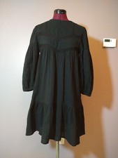 NWT ZARA Women's 100% Cotton LACE INSERT SHORT DRESS Black Size XS 7521/237