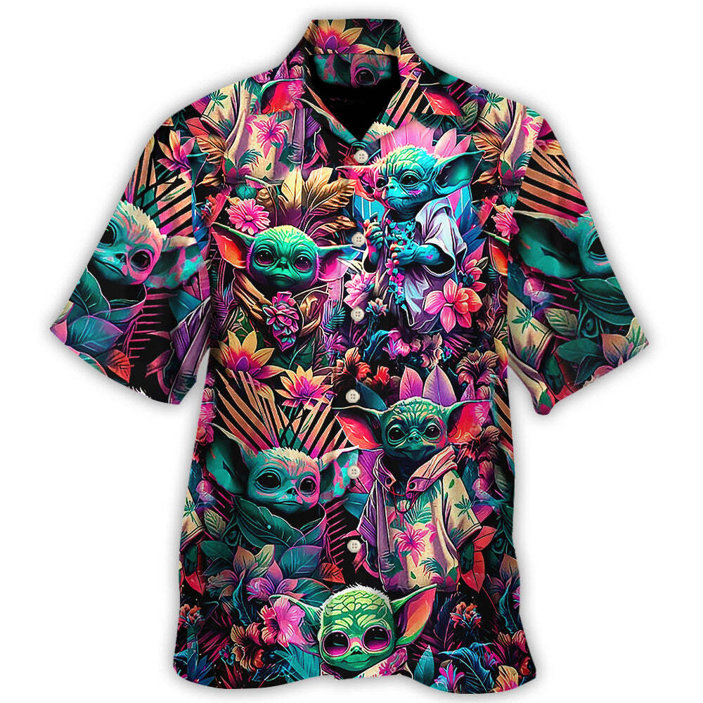 Starwars Baby Yoda Synthwave Cool   Hawaiian Shirt
