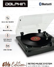 DOLPHIN PH-101 Vinyl Turntable Record Player with Blt-in Bluetooth  2 speakers