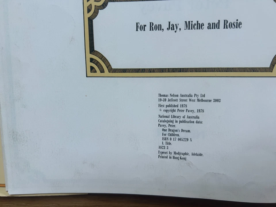 One Dragon's Dream by Peter Pavey RARE 1st Edition 1978 Hardcover w/ Dust Jacket - Image 3 of 4