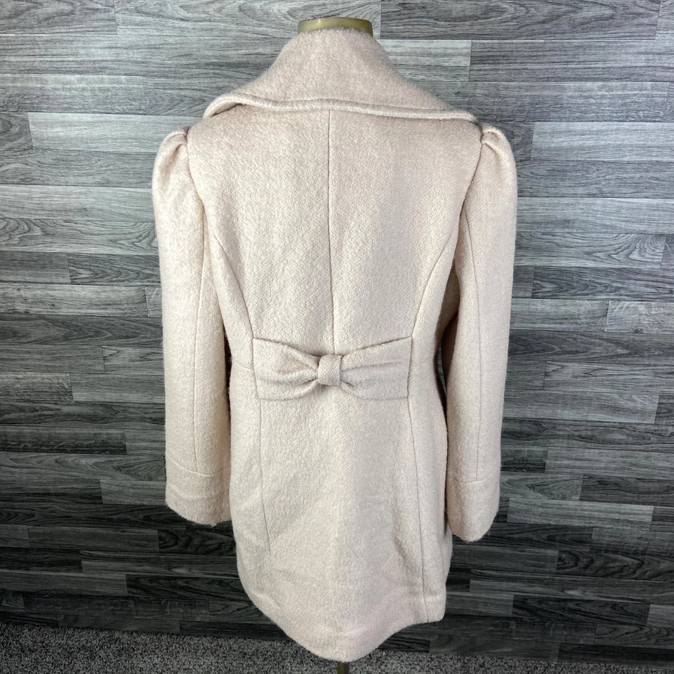 Abrigo para mujer GUESS doble cuello rosa mezcla de lana guisante talla grande Foto 2 de 4