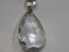 2" Clear Glass Crystal Teardrop half-cut Prism w/ Brass Pins For Chandelier Lamp