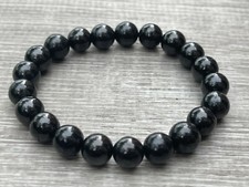 10mm Shungite Bracelet, Genuine Shungite Gemstone Beads,Radiation EMF Protection