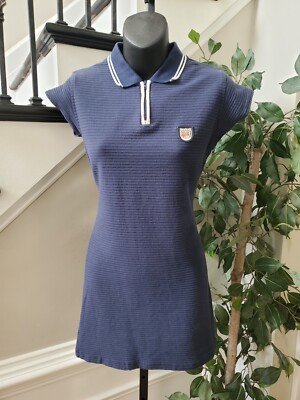 Reebok Classics Women's Blue Cotton Short Sleeve Polo Knee Length Dress  Small | eBay