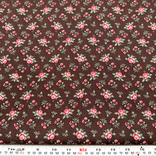 Vintage Florals on Brown Unbranded Cotton Fabric by the HALF YARD