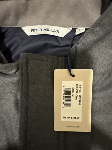 Peter Millar Men Charcoal Norfolk Wool Jacket, Size Medium NWT - Picture 3 of 7