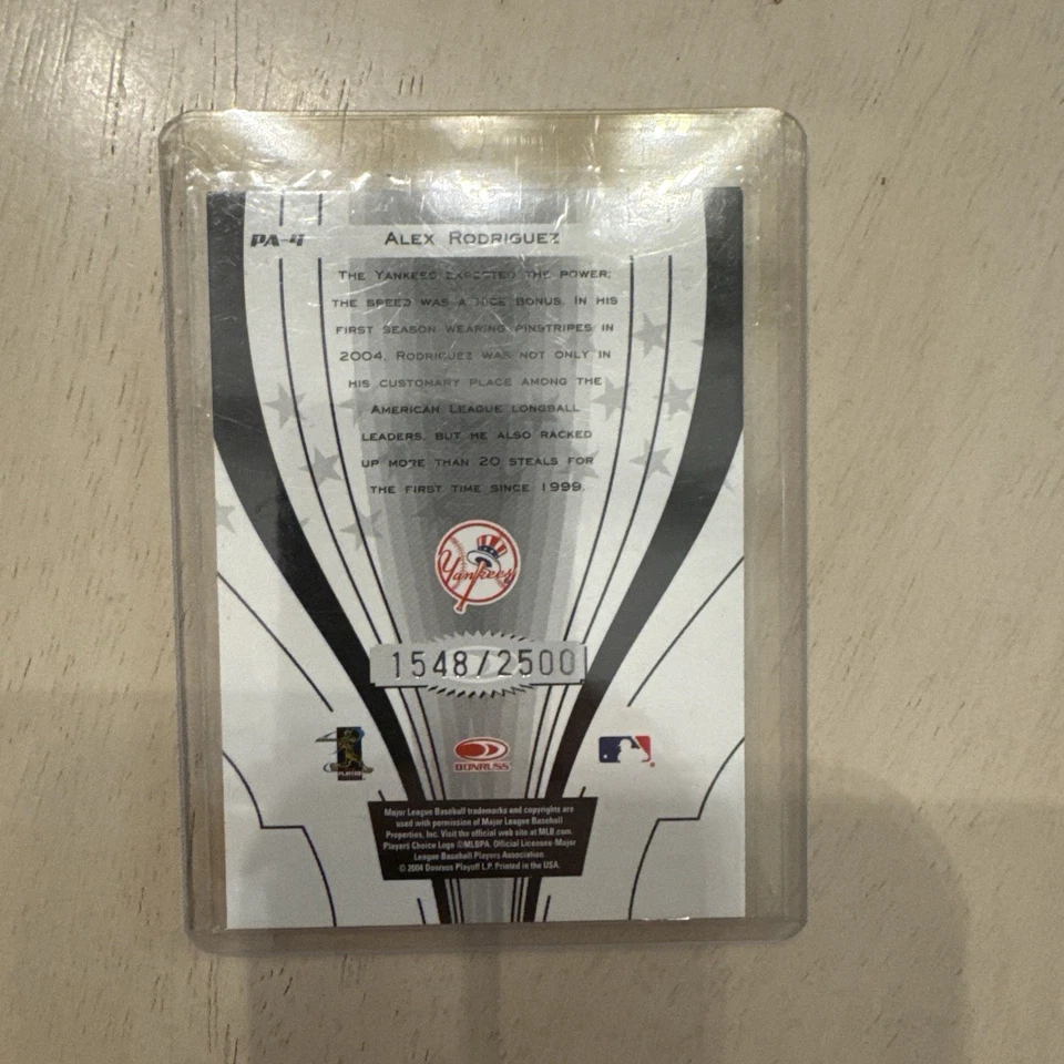 2005 Donruss Power Alley Red #PA-4 Alex Rodriguez /2500 - Image 2 of 2