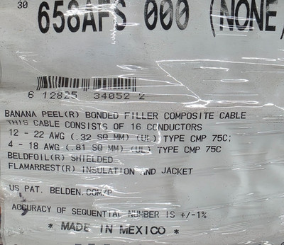 Belden 658AFS 18/4C+22/3P+22/4C+22/2C Banana Peel Access Control Cable CMP /50ft