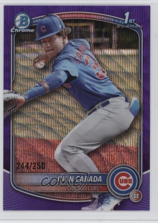 2025 Bowman Chrome Prospects Purple Wave Refractor /250 Juan Cabada #BCP-207 v8j